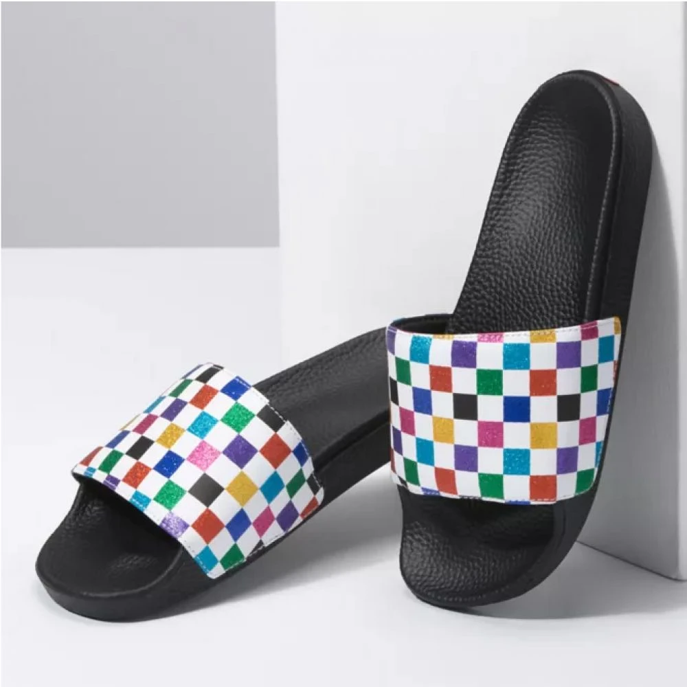 Vans Women's Glitter Slide-On In Checkerboard-Multi 2 Vans Women's Glitter Slide-On In Checkerboard-Multi - Image 2