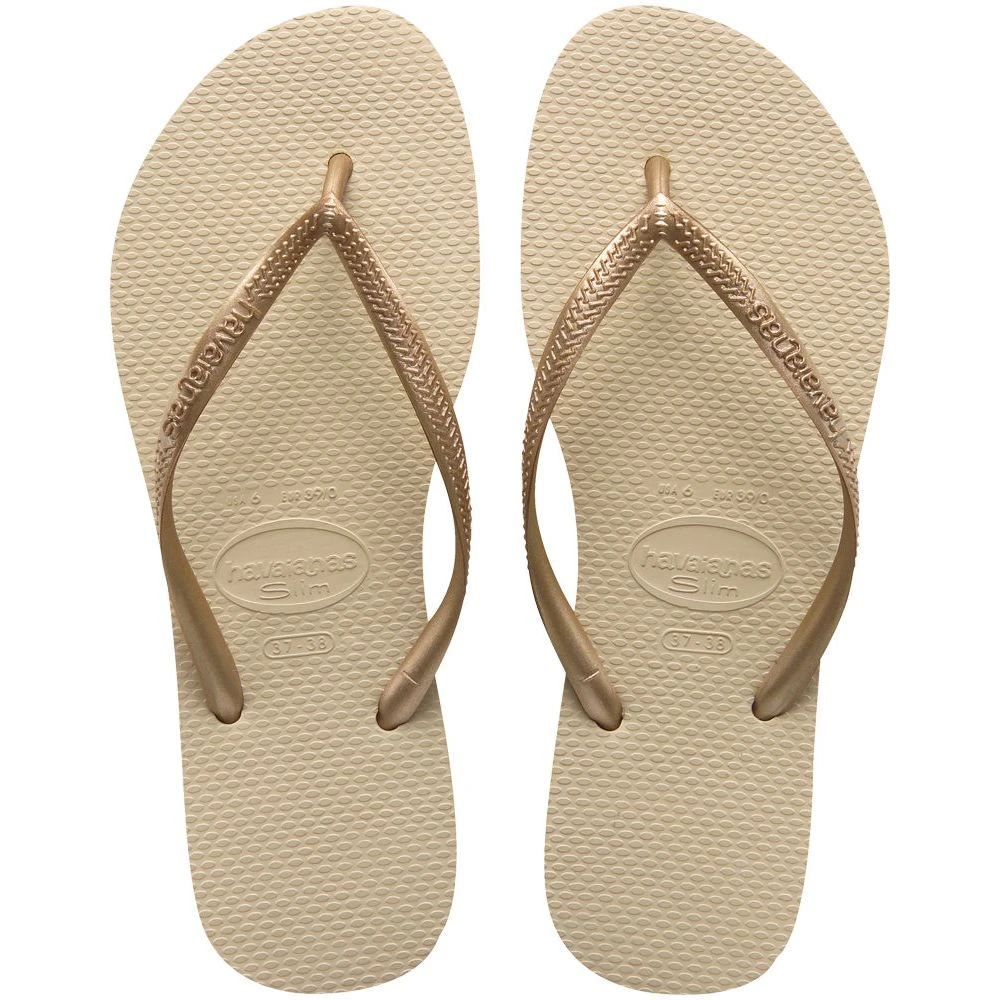 Havaianas Women's Slim Flip Flop In Sand Gold 1 Havaianas Women's Slim Flip Flop In Sand Gold