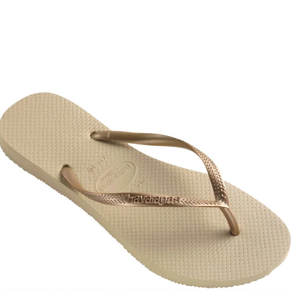 Havaianas Women's Slim Flip Flop In Sand Gold 2 Havaianas Women's Slim Flip Flop In Sand Gold - Image 2