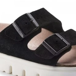 Birkenstock Women's Arizona Platform In Chunky Suede Black (Narrow Width) 8 Birkenstock Women's Arizona Platform In Chunky Suede Black (Narrow Width) -Birkenstock Shop 1014920 detail 1 1100x