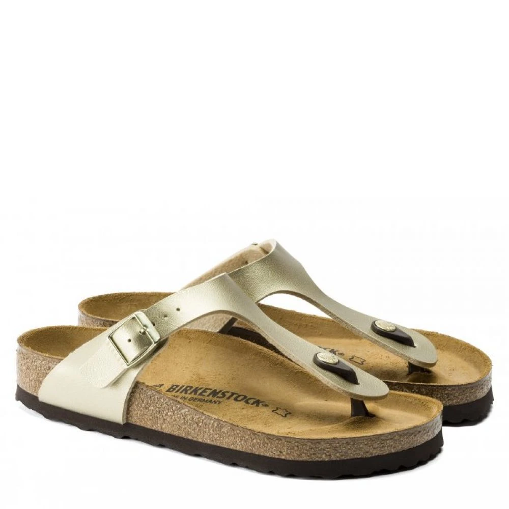 Birkenstock Women's Gizeh Birko-Flor In Gold 2 Birkenstock Women's Gizeh Birko-Flor In Gold - Image 2
