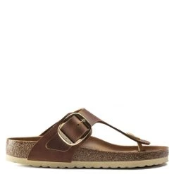 Birkenstock Women's Gizeh Big Buckle Leather In Cognac