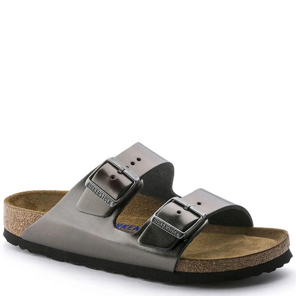 Birkenstock Women's Arizona Softbed Leather In Metallic Anthracite (Narrow Width) 2 Birkenstock Women's Arizona Softbed Leather In Metallic Anthracite (Narrow Width) - Image 2