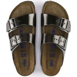 Birkenstock Women's Arizona Softbed Leather In Metallic Anthracite (Narrow Width) 6 Birkenstock Women's Arizona Softbed Leather In Metallic Anthracite (Narrow Width) -Birkenstock Shop 1 0 1000295 3 1100x