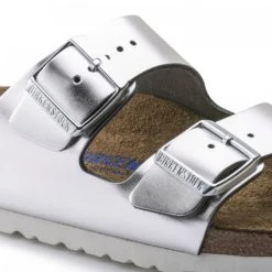 Birkenstock Women's Arizona Softbed Leather In Metallic Silver (Narrow Width) 9 Birkenstock Women's Arizona Softbed Leather In Metallic Silver (Narrow Width) -Birkenstock Shop 1 0 1005961 detail 1 1100x