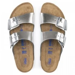 Birkenstock Women's Arizona Softbed Leather In Metallic Silver (Narrow Width) 8 Birkenstock Women's Arizona Softbed Leather In Metallic Silver (Narrow Width) -Birkenstock Shop 1 0 1005961 top 1100x