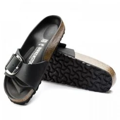 Birkenstock Women's Madrid Big Buckle Oiled Leather In Black (Narrow Width) 8 Birkenstock Women's Madrid Big Buckle Oiled Leather In Black (Narrow Width) -Birkenstock Shop 1 0 1006523 sole 1100x