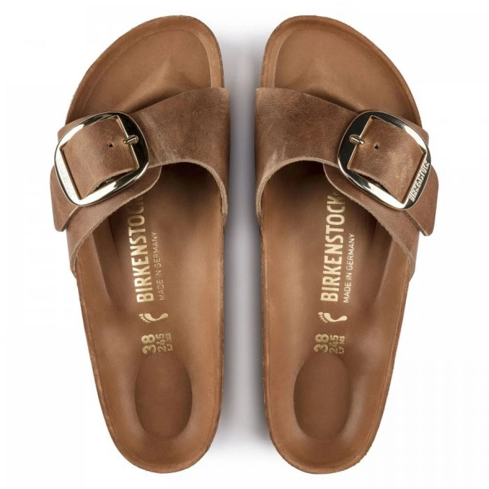 Birkenstock Women's Madrid Big Buckle Oiled Leather In Cognac (Narrow Width) 3 Birkenstock Women's Madrid Big Buckle Oiled Leather In Cognac (Narrow Width) - Image 3