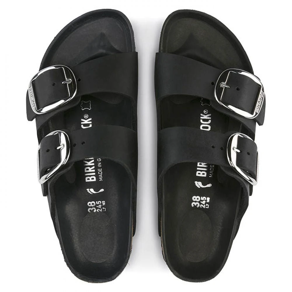 Birkenstock Women's Arizona Big Buckle Oiled Leather In Black (Narrow Width) 3 Birkenstock Women's Arizona Big Buckle Oiled Leather In Black (Narrow Width) - Image 3