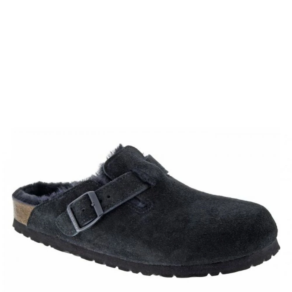 Birkenstock Boston Shearling Suede Leather In Black (Narrow Width) 2 Birkenstock Boston Shearling Suede Leather In Black (Narrow Width) - Image 2
