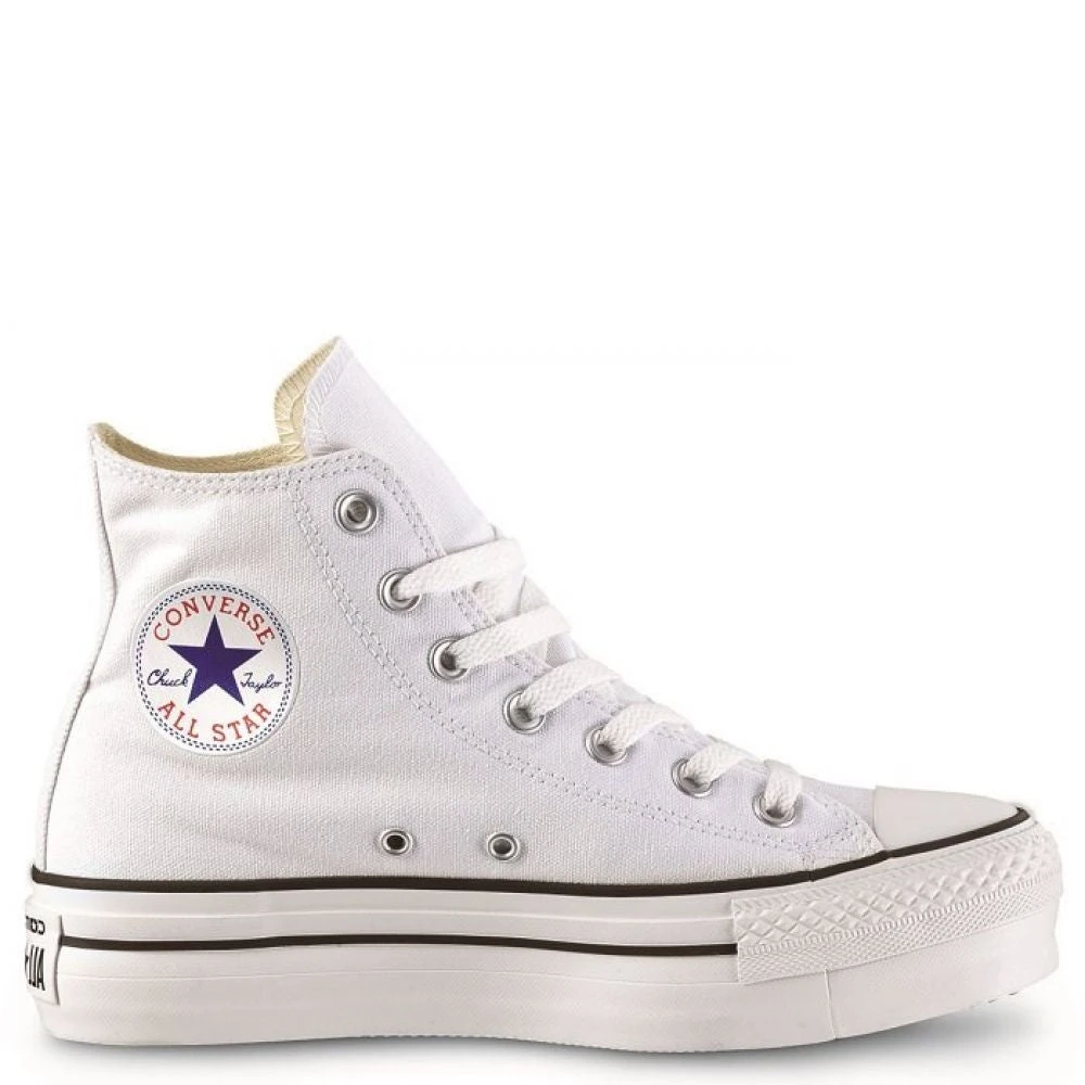Converse Women's Chuck Taylor All Star Lift High Top In White/White 1 Converse Women's Chuck Taylor All Star Lift High Top In White/White