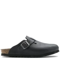 Birkenstock Women's Boston Oiled Leather In Black (Narrow Width)