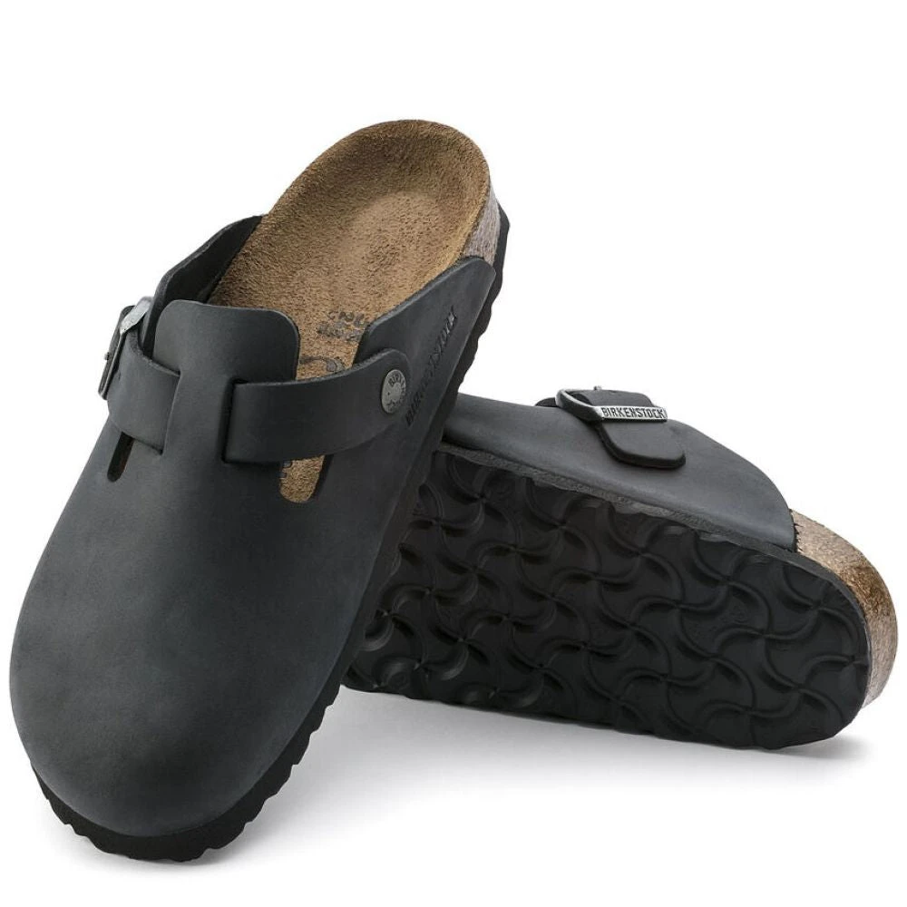 Birkenstock Women's Boston Oiled Leather In Black (Narrow Width) 4 Birkenstock Women's Boston Oiled Leather In Black (Narrow Width) - Image 4