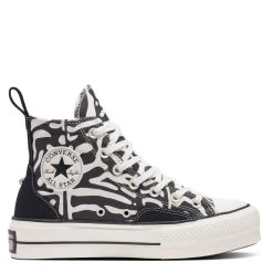 Converse Women's Chuck Taylor All Star Lift Platform Hi Animalier In Black/Egret