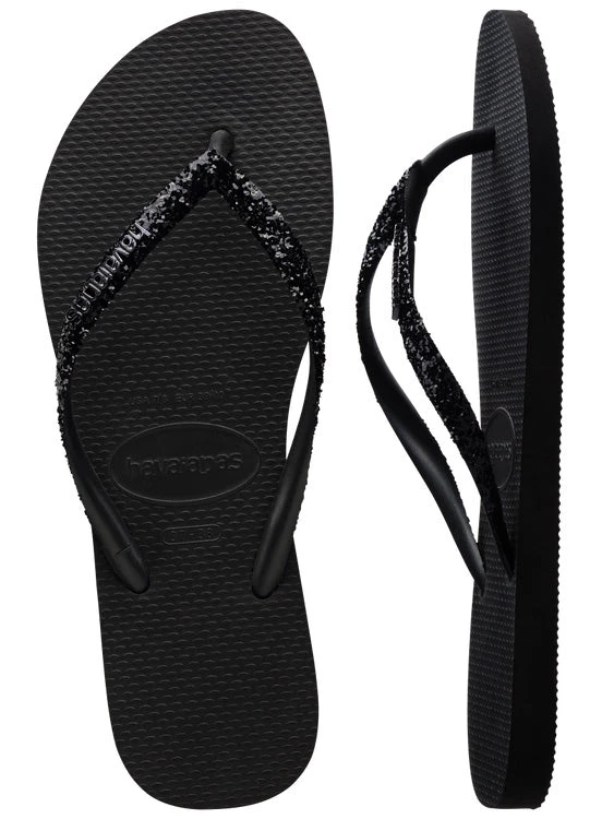 Havaianas Women's Slim Glitter II In Black 2 Havaianas Women's Slim Glitter II In Black - Image 2