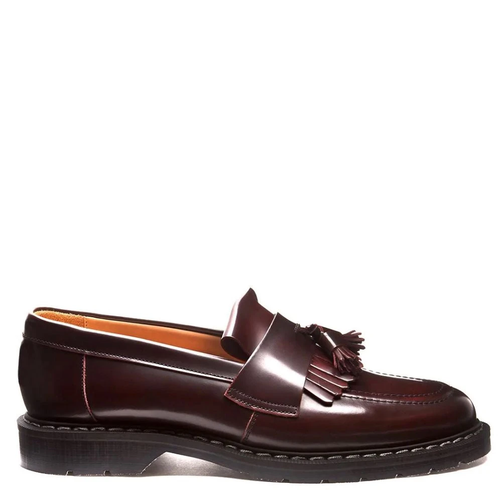 Solovair Tassel Loafer In Burgundy Rub-Off 1 Solovair Tassel Loafer In Burgundy Rub-Off