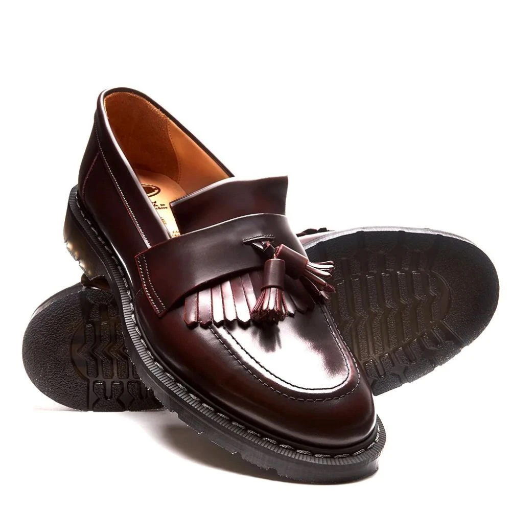 Solovair Tassel Loafer In Burgundy Rub-Off 2 Solovair Tassel Loafer In Burgundy Rub-Off - Image 2