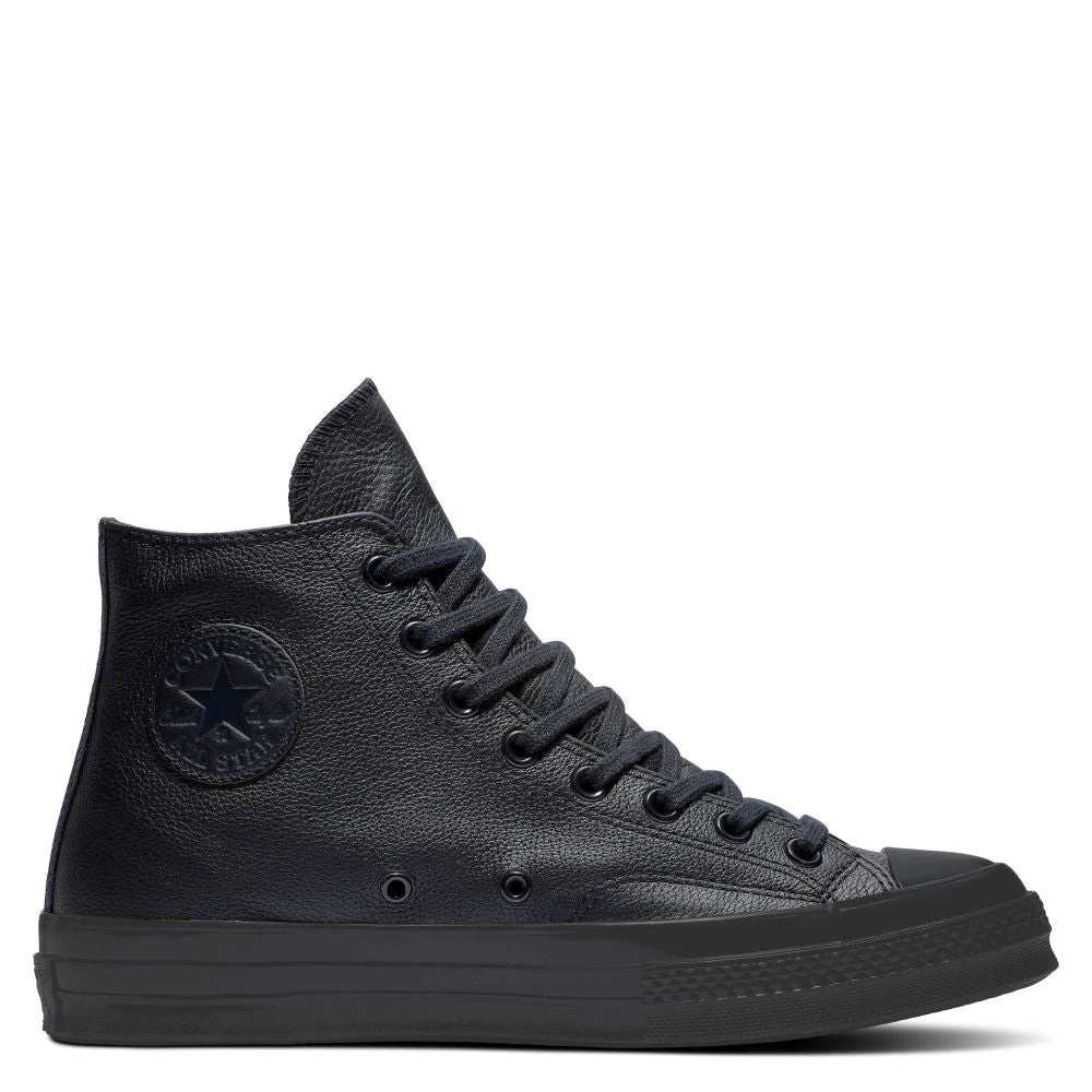 Converse Chuck 70 Hi Tonal Leather In Black/Black/Black 1 Converse Chuck 70 Hi Tonal Leather In Black/Black/Black