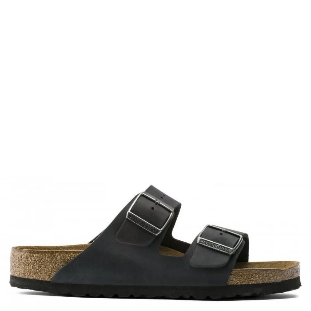Birkenstock Women's Arizona Oiled Nubuck Leather In Black (Narrow Width) 1 Birkenstock Women's Arizona Oiled Nubuck Leather In Black (Narrow Width)