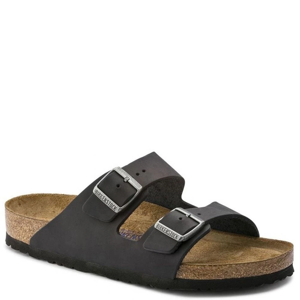 Birkenstock Arizona Softbed Oiled Leather In Black 2 Birkenstock Arizona Softbed Oiled Leather In Black - Image 2