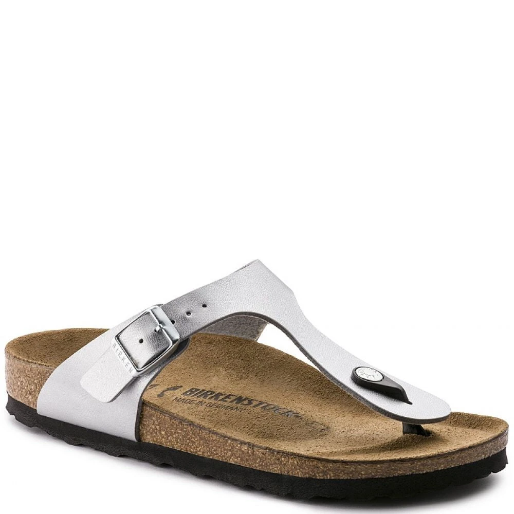 Birkenstock Gizeh Birko-Flor In Silver 3 Birkenstock Gizeh Birko-Flor In Silver - Image 3