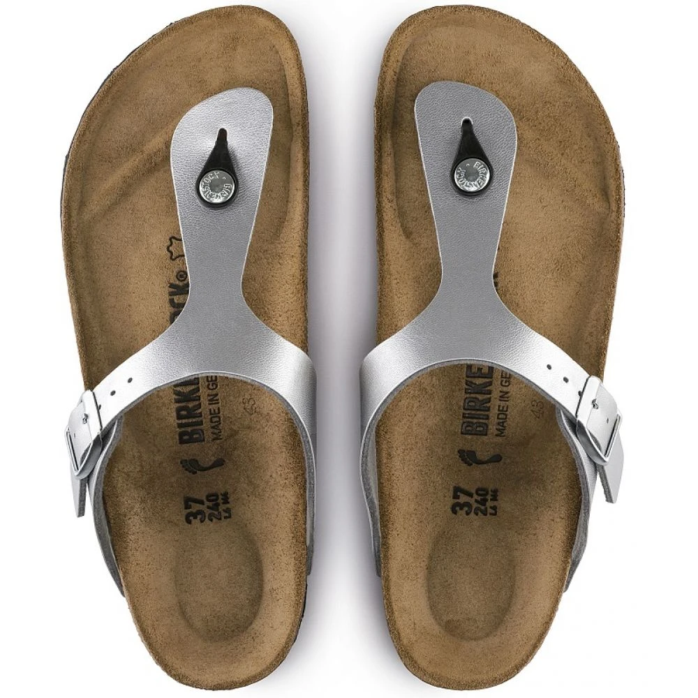 Birkenstock Gizeh Birko-Flor In Silver 5 Birkenstock Gizeh Birko-Flor In Silver - Image 5