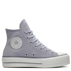Converse Women's Chuck Taylor All Star Lift Platform Hi Suede In Gravel/Iron Grey/Egret