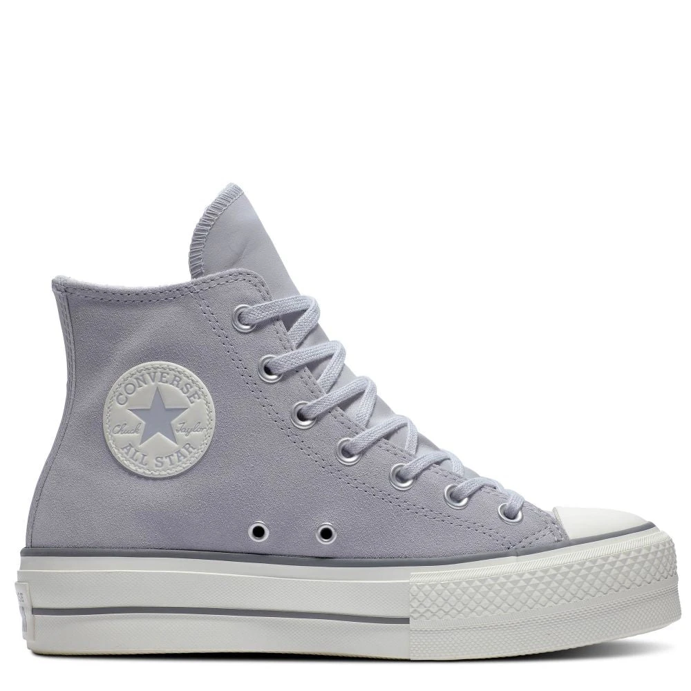 Converse Women's Chuck Taylor All Star Lift Platform Hi Suede In Gravel/Iron Grey/Egret 1 Converse Women's Chuck Taylor All Star Lift Platform Hi Suede In Gravel/Iron Grey/Egret