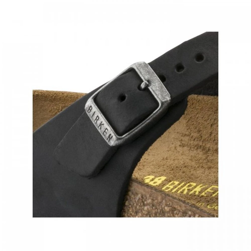 Birkenstock Women's Gizeh Oiled Leather In Black 6 Birkenstock Women's Gizeh Oiled Leather In Black - Image 6