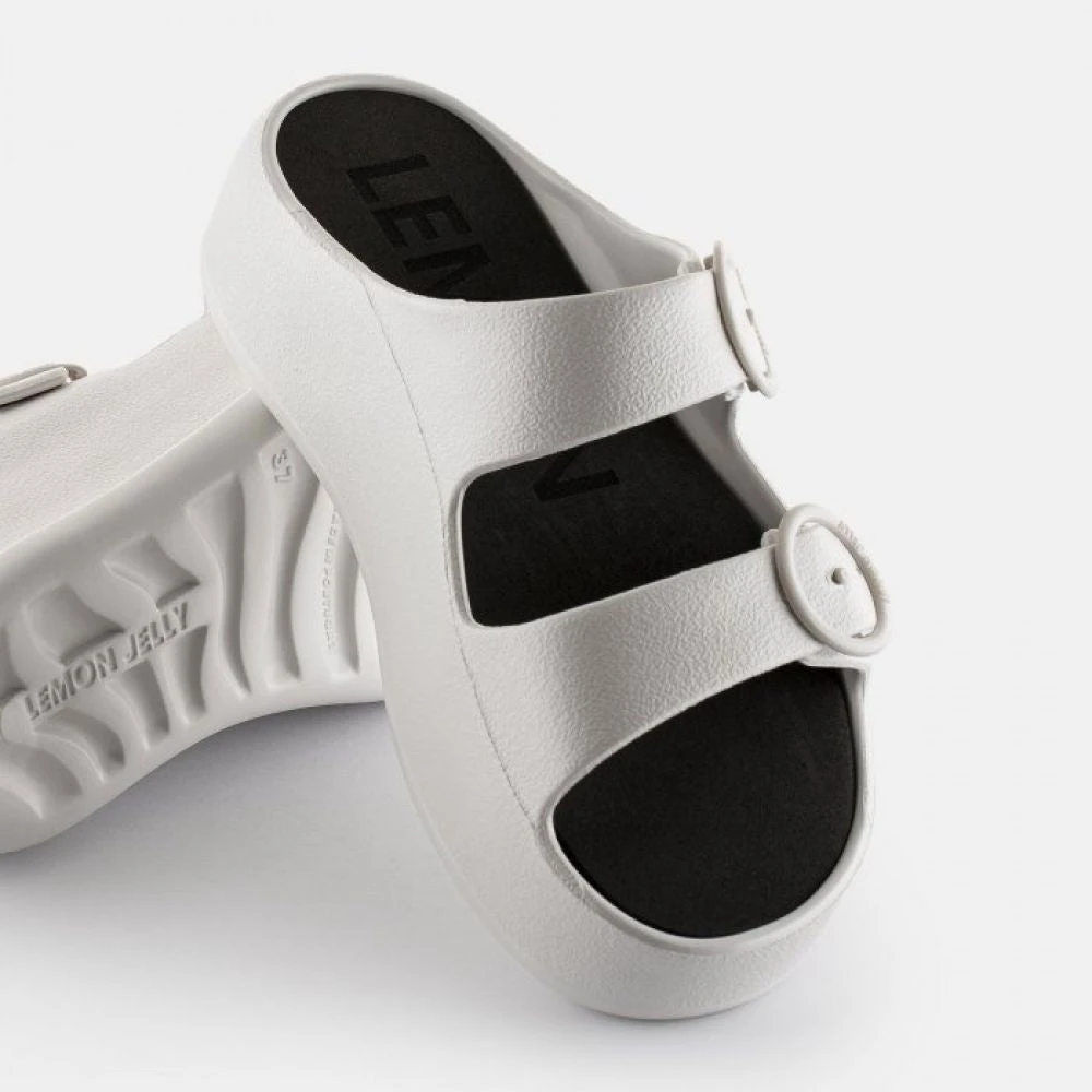 Lemon Jelly Women's Gaia Platform Slides In White 3 Lemon Jelly Women's Gaia Platform Slides In White - Image 3