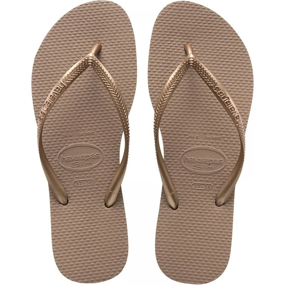 Havaianas Women's Slim Flip Flop In Rose Gold 1 Havaianas Women's Slim Flip Flop In Rose Gold