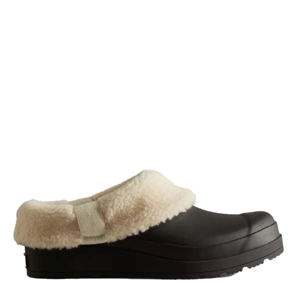 Hunter Women's Play Vegan Shearling Insulated Clogs In Black 1 Hunter Women's Play Vegan Shearling Insulated Clogs In Black
