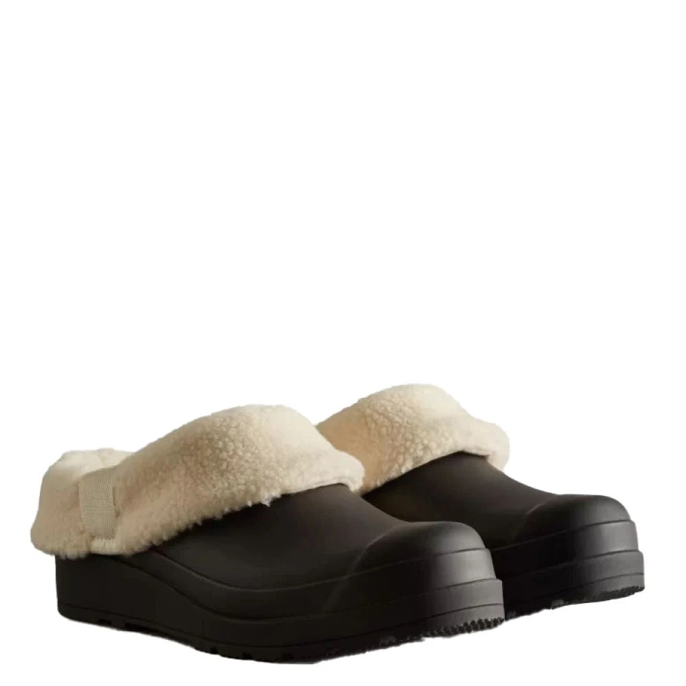 Hunter Women's Play Vegan Shearling Insulated Clogs In Black 2 Hunter Women's Play Vegan Shearling Insulated Clogs In Black - Image 2