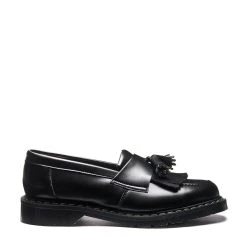 Solovair Vegan Tassel Loafer In Black Hi-Shine