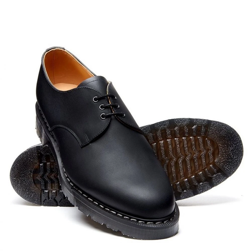 Solovair Gibson Shoe In Black Greasy 2 Solovair Gibson Shoe In Black Greasy - Image 2